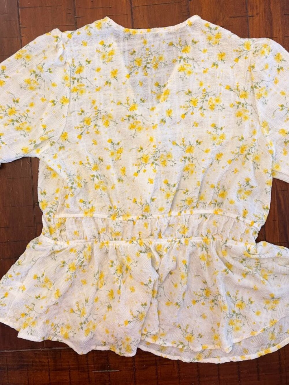 Haver London tie-front floral peplum top sz M